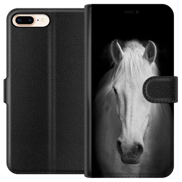Apple iPhone 8 Plus Tegnebogsetui Hvid Hest