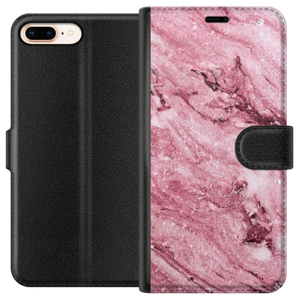Apple iPhone 8 Plus Tegnebogsetui Glitter Marmor