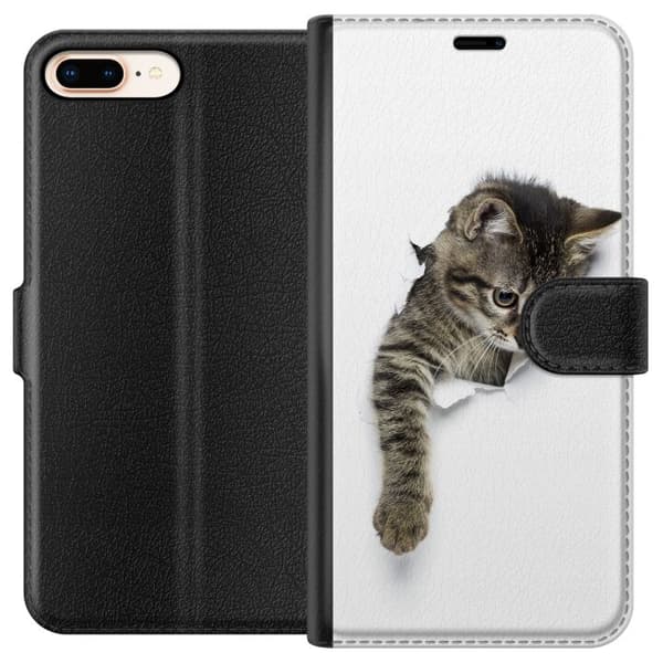 Apple iPhone 8 Plus Plånboksfodral Katt