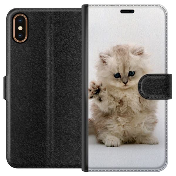 Apple iPhone X Plånboksfodral Katt
