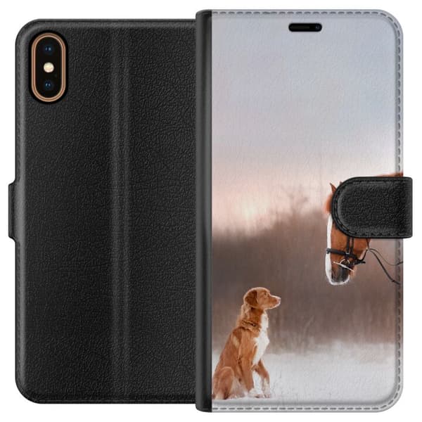 Apple iPhone X Lompakkokotelo Härkä & Koira