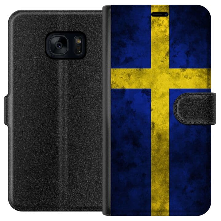 Samsung Galaxy S7 Plånboksfodral Sverige Flagga