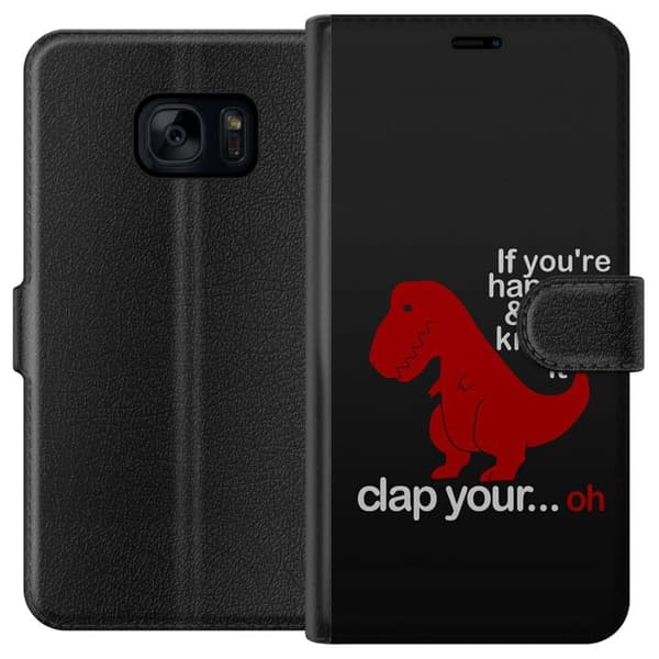 Samsung Galaxy S7 Lommeboketui Dinosaur