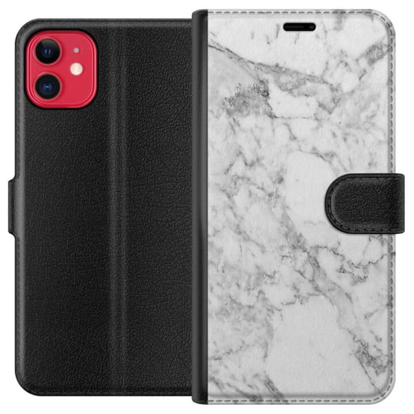 Apple iPhone 11 Lommeboketui Marmor Hvit