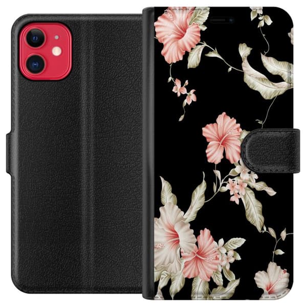 Apple iPhone 11 Plånboksfodral Floral Pattern Black