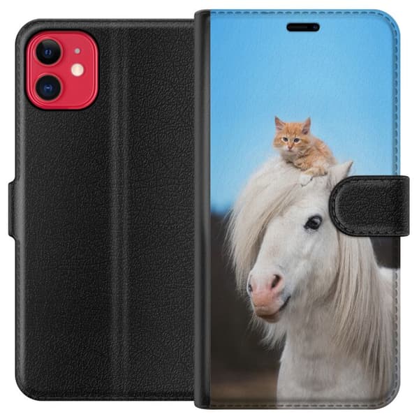 Apple iPhone 11 Plånboksfodral Häst & Katt