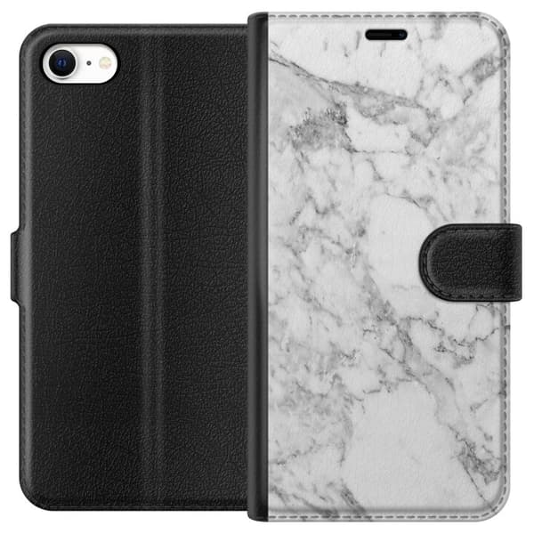 Apple iPhone 6 Tegnebogsetui Marmor Hvid