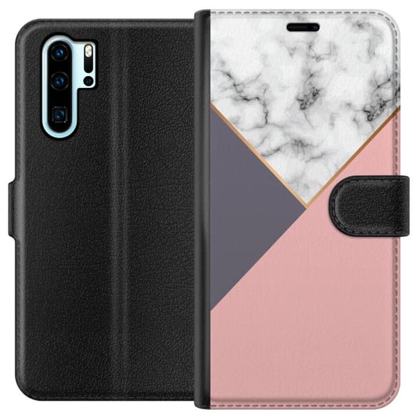 Huawei P30 Pro Tegnebogsetui Marmor Skæring