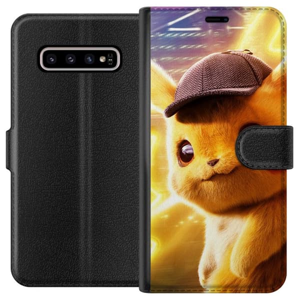 Samsung Galaxy S10+ Lompakkokotelo Etsivä Pikachu