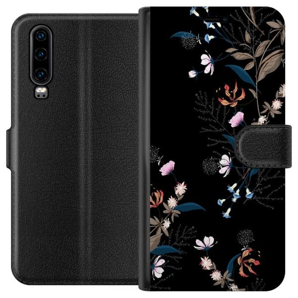 Huawei P30 Lommeboketui Blomster
