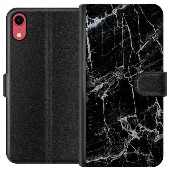 Apple iPhone XR Plånboksfodral Marmor Svart