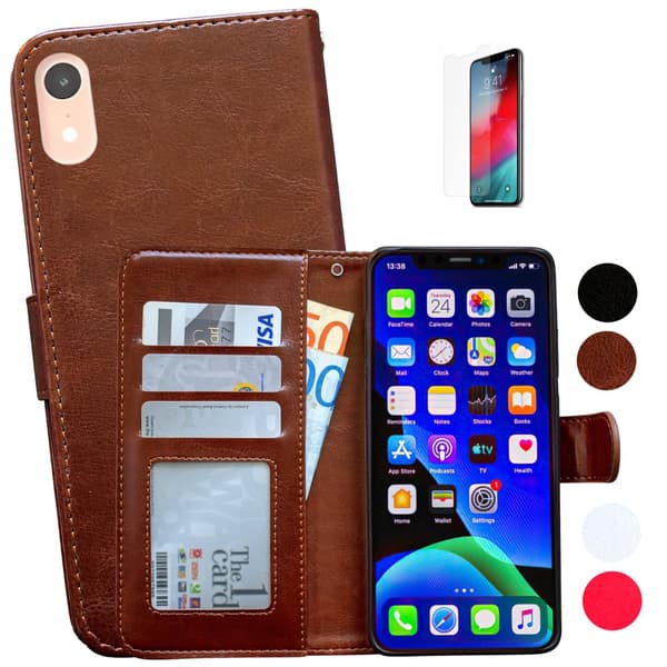 iPhone Xr - Læder cover / Beskyttelse Brown