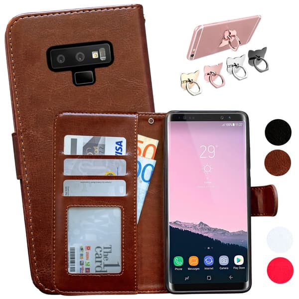 Samsung Galaxy Note 9 - Nahkakotelo / Suoja Brown