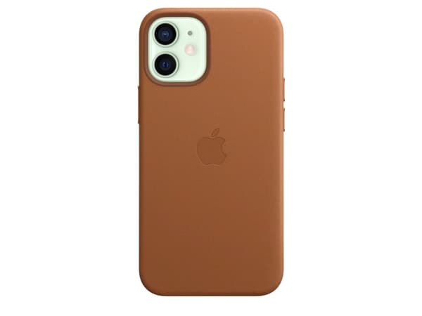 Apple - Baksidedeksel for mobiltelefon - med MagSafe - lær - salbrun - for iPhone 12 mini