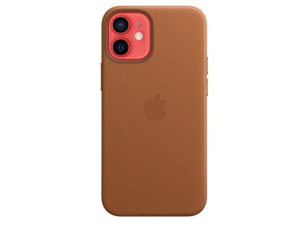 Apple - Baksidedeksel for mobiltelefon - med MagSafe - lær - salbrun - for iPhone 12 mini