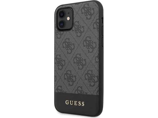 Guess GUHCN61G4GLGR 4G Stripe hård baksida fodral för Apple iPhone 11, svart