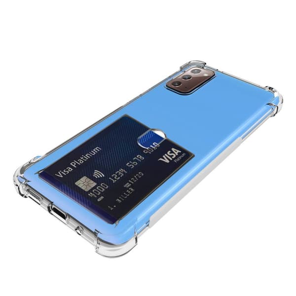 Samsung Galaxy Note 20 - Stötdämpande Silikonskal Korthållare