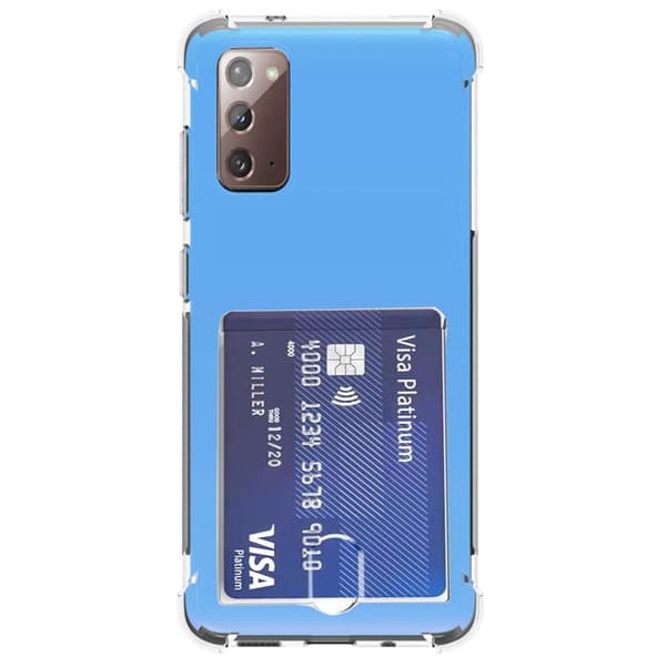 Samsung Galaxy Note 20 - Stötdämpande Silikonskal Korthållare