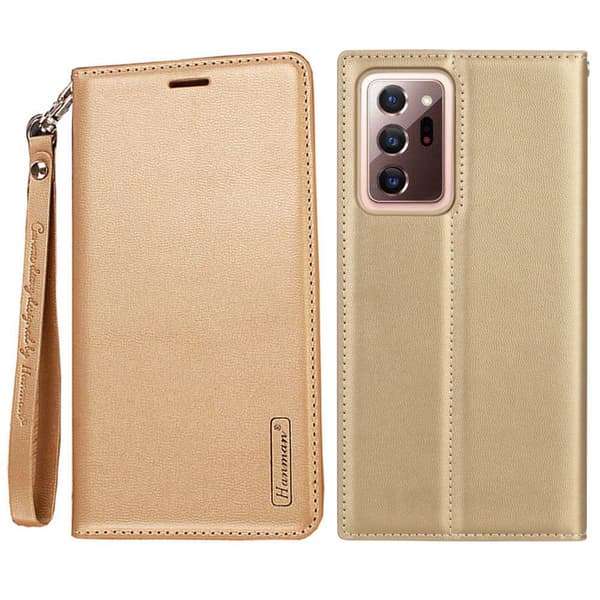 Samsung Galaxy Note 20 Ultra - Stilrent (Hanman) Plånboksfodral Guld Guld