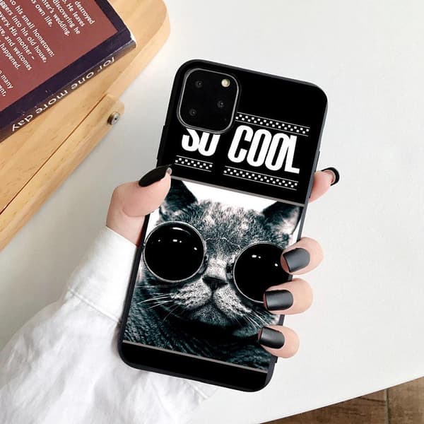 iPhone 12 og 12 Pro case cool kat med solbriller