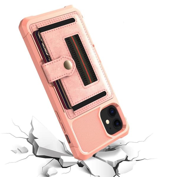 iPhone 12 - Stöttåligt Stilsäkert Skal med Kortfack