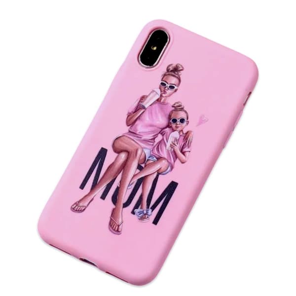 iPhone 12 & 12 Pro case mor datter lyserød sød sjov