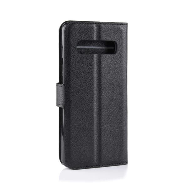 Samsung Galaxy S10 Plus lompakko mustan nahkakotelo