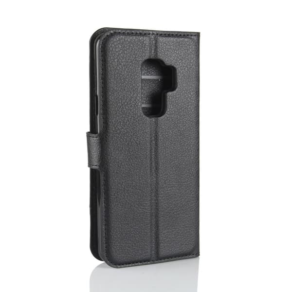 Samsung Galaxy S9 Plus Plånboksfodral Läder Skinn Fodral Svart