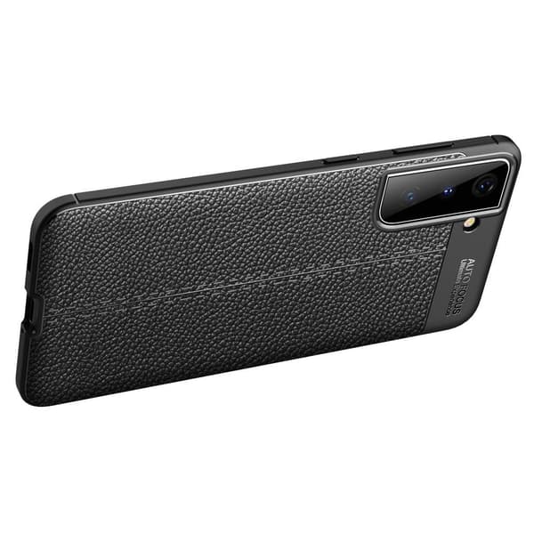 Samsung Galaxy S21+ (Plus) TPU-skal Litchi Grain - Svart