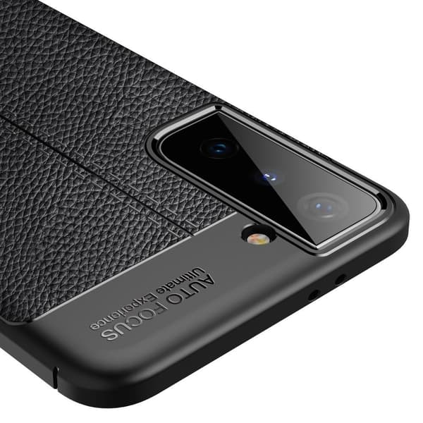 Samsung Galaxy S21+ (Plus) TPU-skal Litchi Grain - Svart