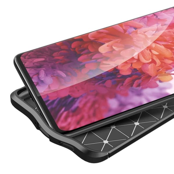 Litchi Belagt Etui Samsung Galaxy S21 Ultra - Sort