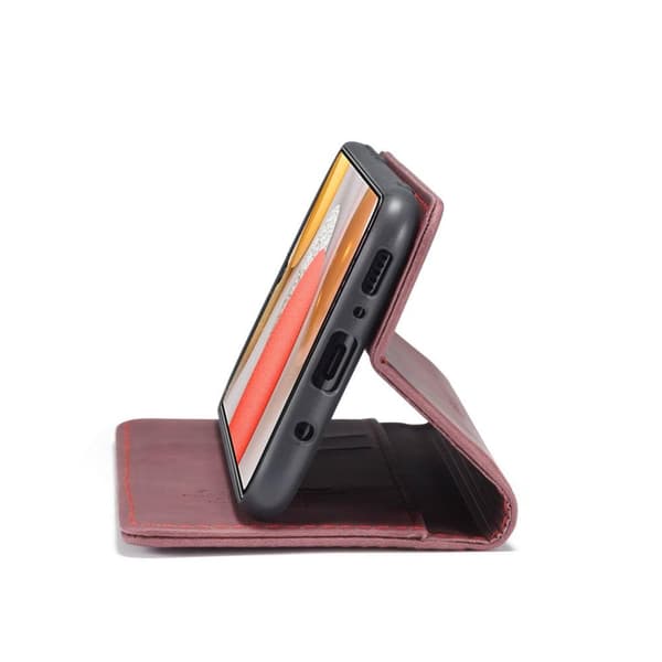 CASEME Retro tegnebog taske til Samsung Galaxy S21 Vinrød