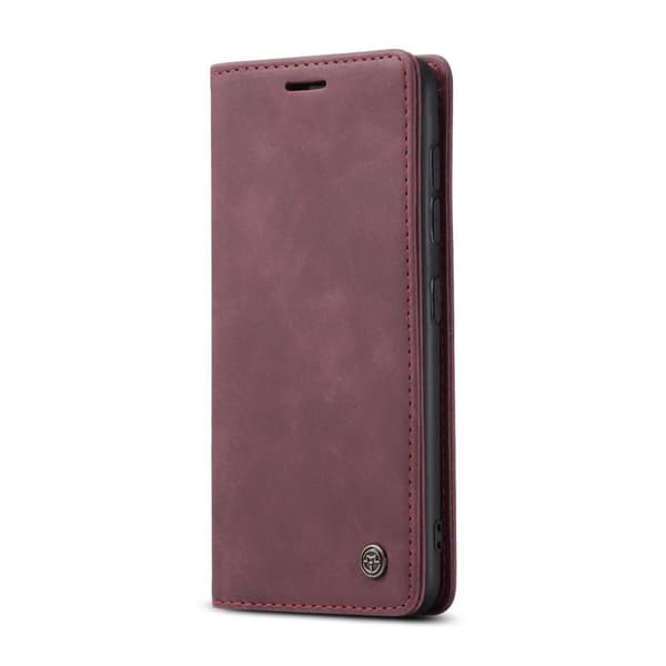 CASEME Retro lompakkokotelo Samsung Galaxy S21 Viininpunainen
