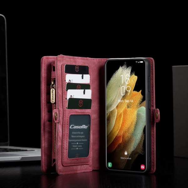 Samsung Galaxy S21 CASEME 2-i-1 Aftagelig - Rød