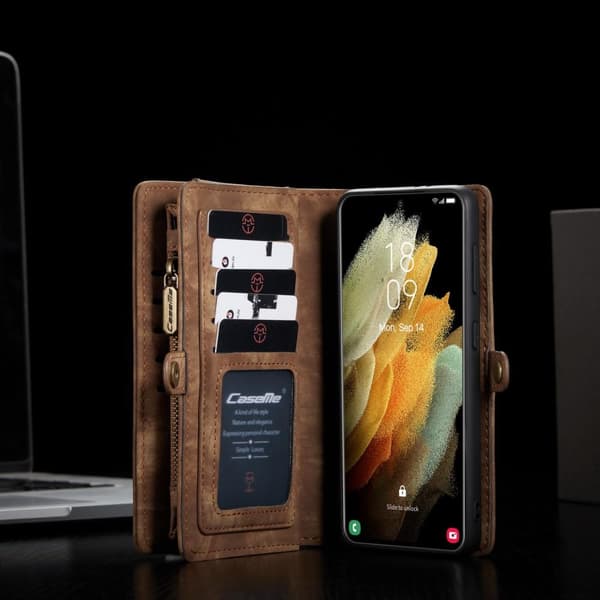 Samsung Galaxy S21 CASEME 2-i-1 Aftagelig - Brun