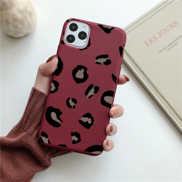 iPhone 12 Pro Max Cover leopardmønster i flere farver gul rød pink