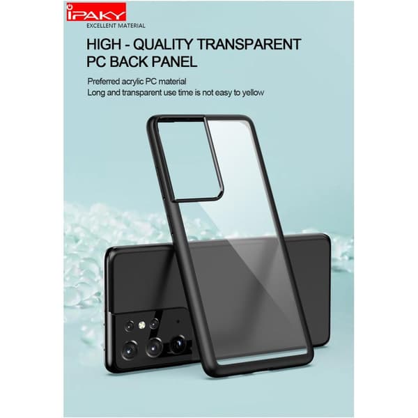 IPAKY Samsung Galaxy S21 TPU Hybrid Skal - Svart