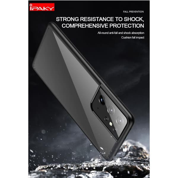 IPAKY Samsung Galaxy S21 TPU Hybrid Skal - Svart