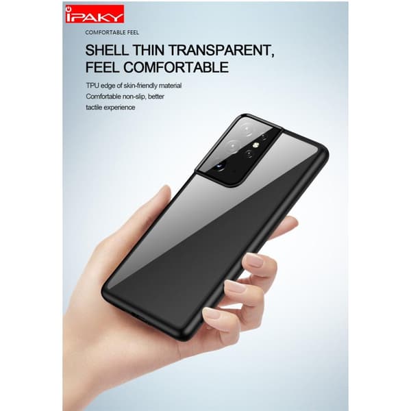 IPAKY Samsung Galaxy S21 TPU Hybrid Skal - Svart