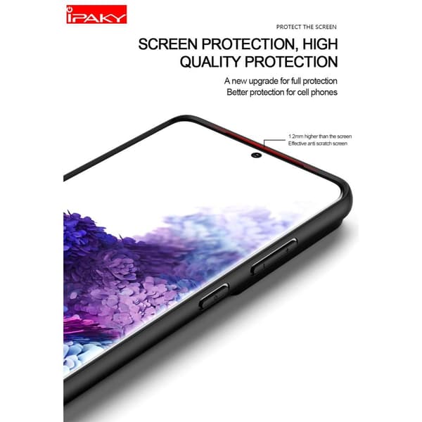 IPAKY Samsung Galaxy S21 TPU Hybrid Skal - Svart