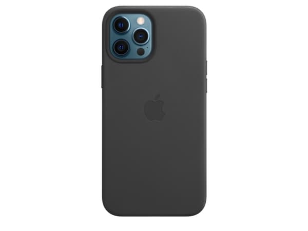 Apple - Baksidesskydd för mobiltelefon - med MagSafe - läder - svart - för iPhone 12 Pro Max