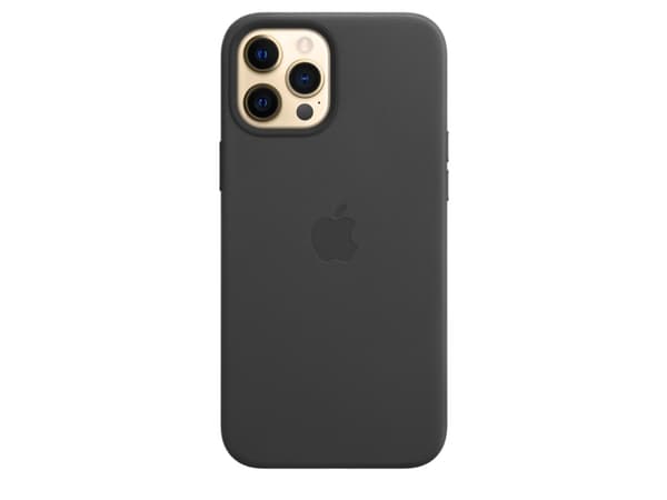 Apple - Baksidesskydd för mobiltelefon - med MagSafe - läder - svart - för iPhone 12 Pro Max