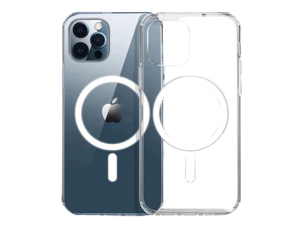 eSTUFF Crystal Cover - Baksidedeksel for mobiltelefon - MagSafe-samsvar - akryl - gjennomsiktig - for Apple iPhone 12, 12 Pro
