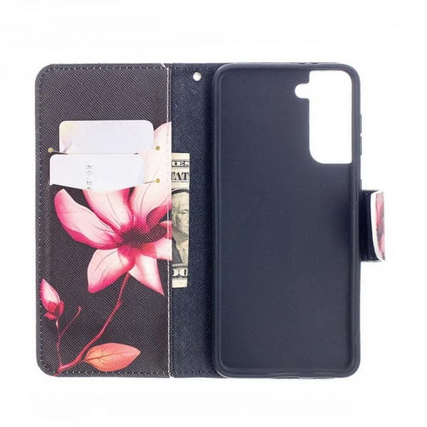 Plånboksfodral Samsung Galaxy S21 – Rosa Blomma