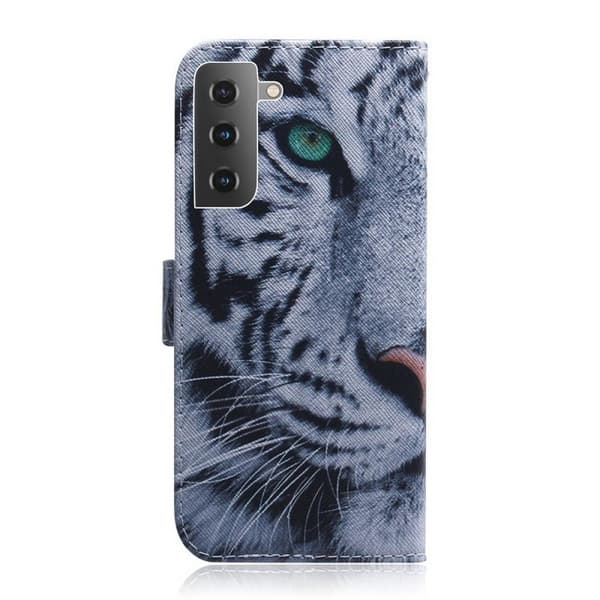 Plånboksfodral Samsung Galaxy S21 – Vit Tiger