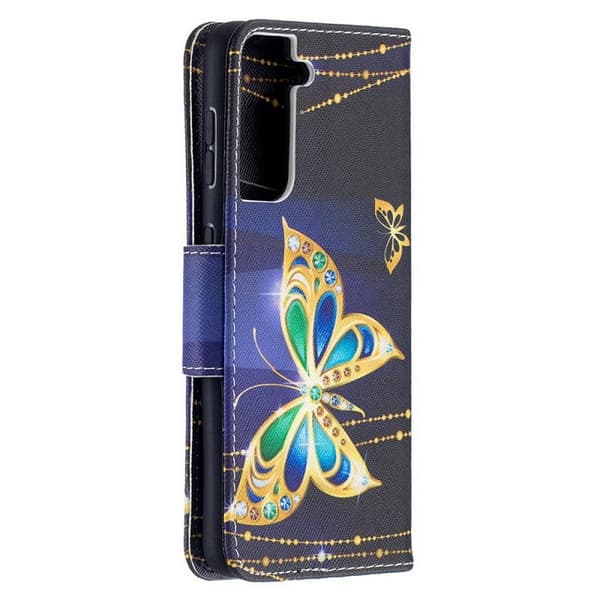 Plånboksfodral Samsung Galaxy S21 Plus – Guldfjäril