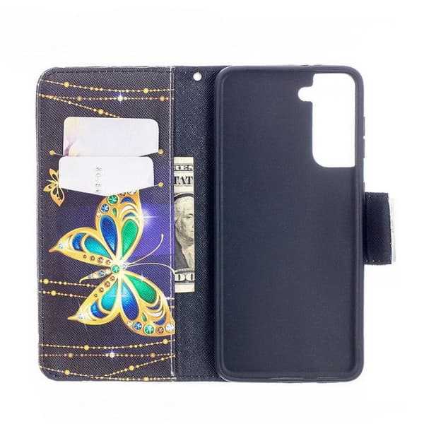 Plånboksfodral Samsung Galaxy S21 Plus – Guldfjäril