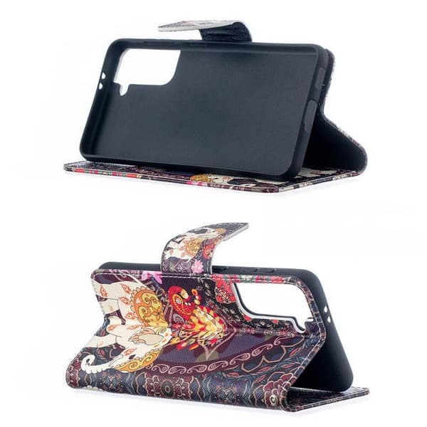 Plånboksfodral Samsung Galaxy S21 – Indiskt / Elefant