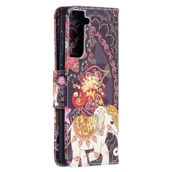 Plånboksfodral Samsung Galaxy S21 – Indiskt / Elefant