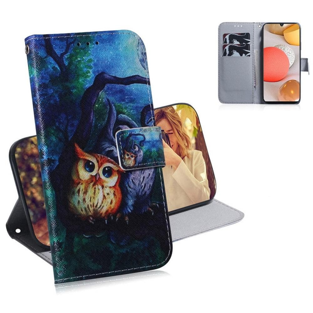 Plånboksfodral Samsung Galaxy A12 - Ugglor I Månsken
